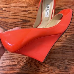 JIMMY CHOO Peep Toe Wedge Pump - Sz. 38.5